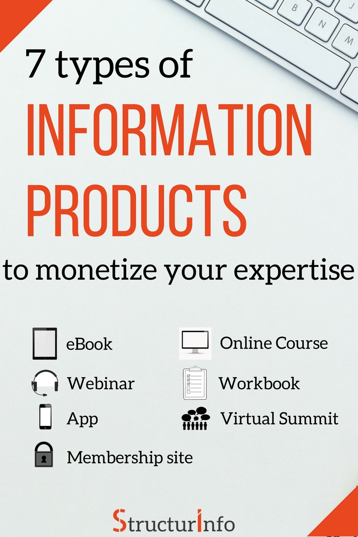 Information Product Types - Make money online - Monetize Blog - online business - infopreneur tips