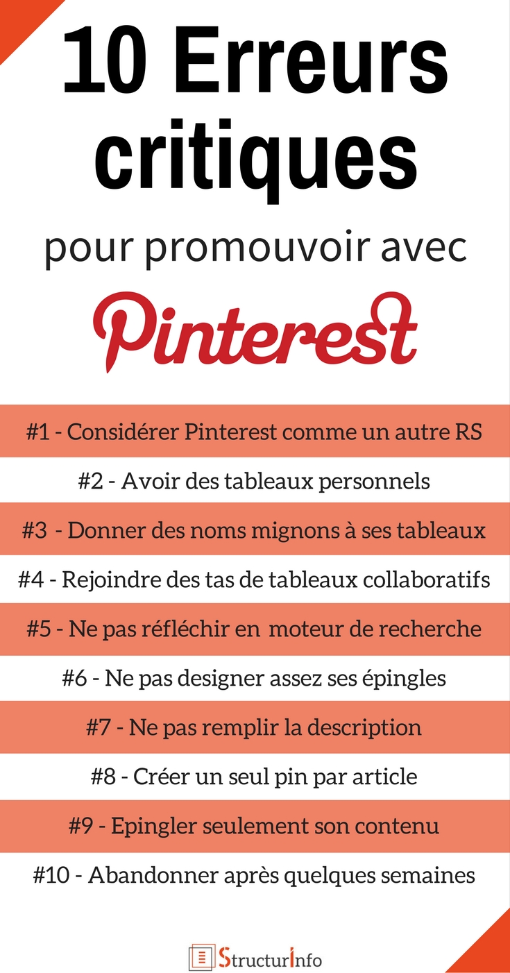 erreurs marketing Pinterest à éviter - faire connaitre son site - Conseils Pinterest (1)